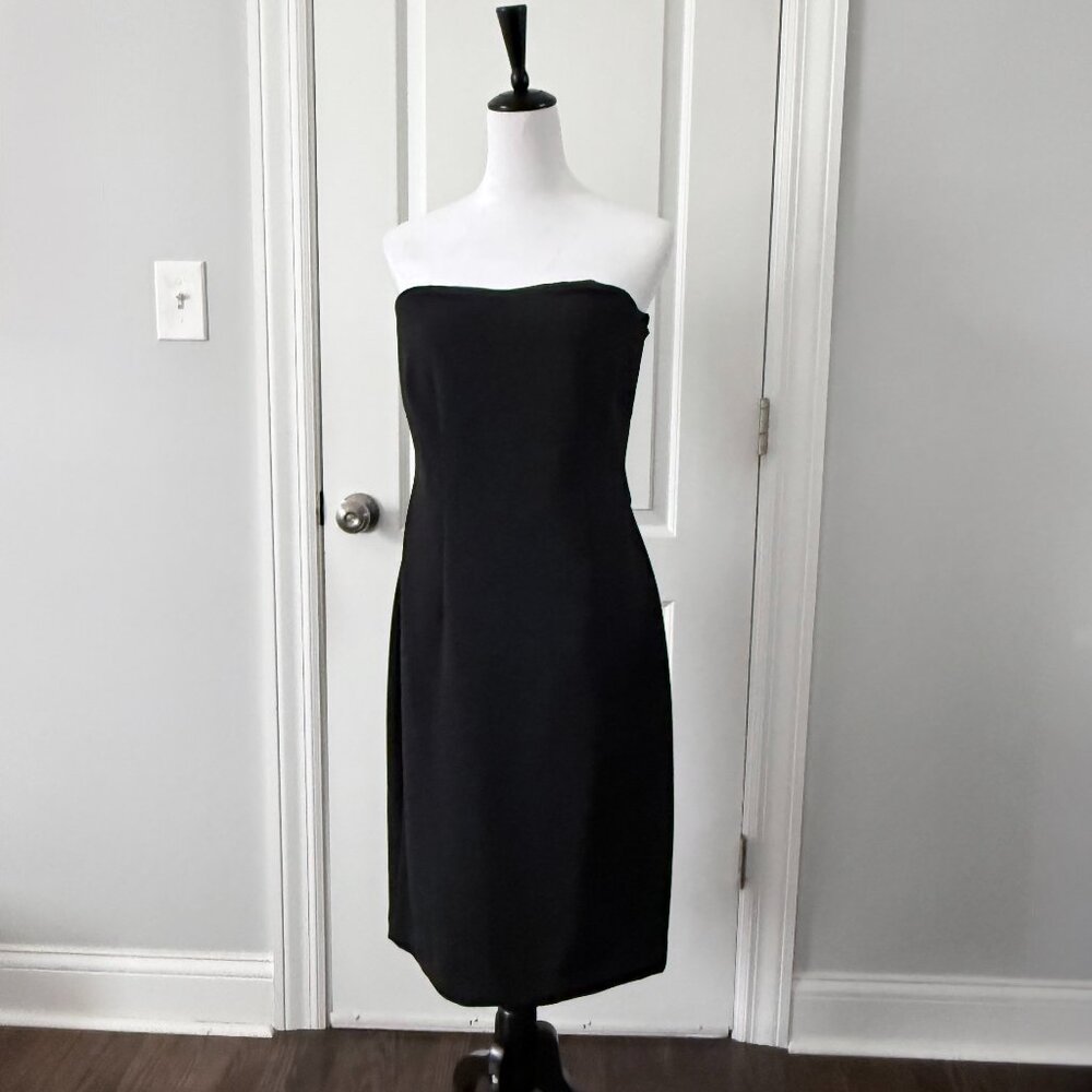 Banana Republic Strapless Black Sheath Dress NWT Size 10 Grip Lined Stretch